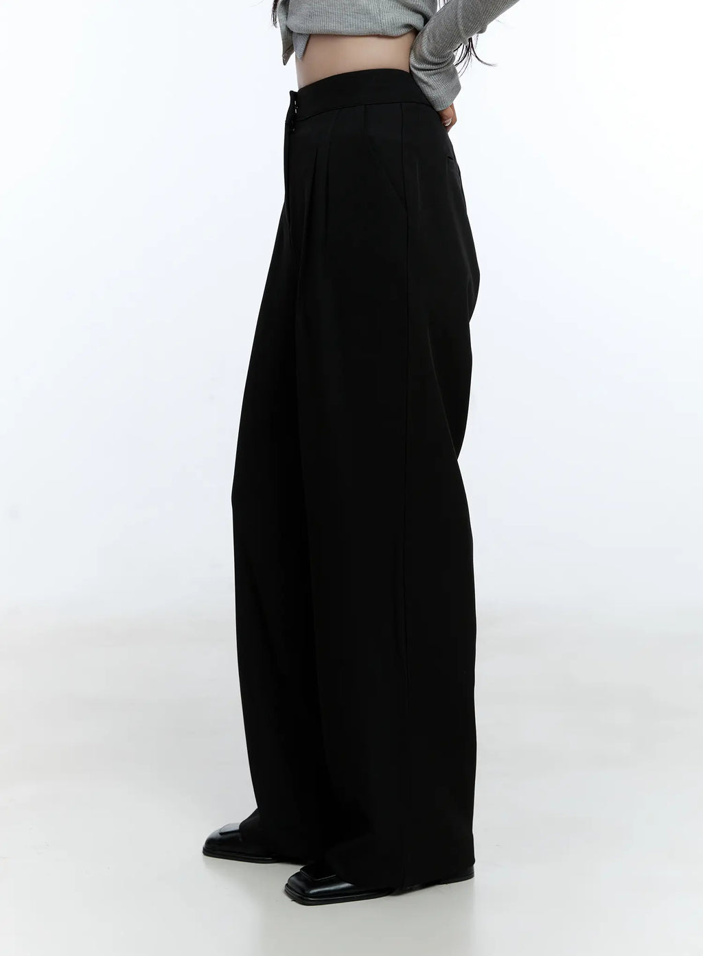 Classic Pintuck Wide-Leg Slacks CG514