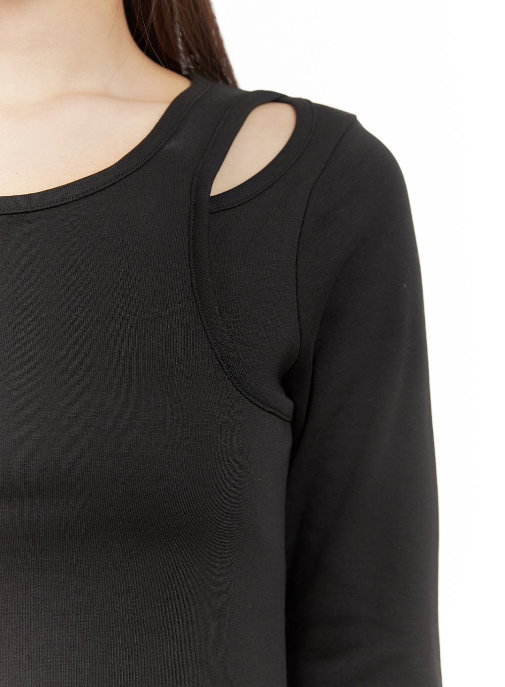 Layered Cutout Long Sleeve Top CS405