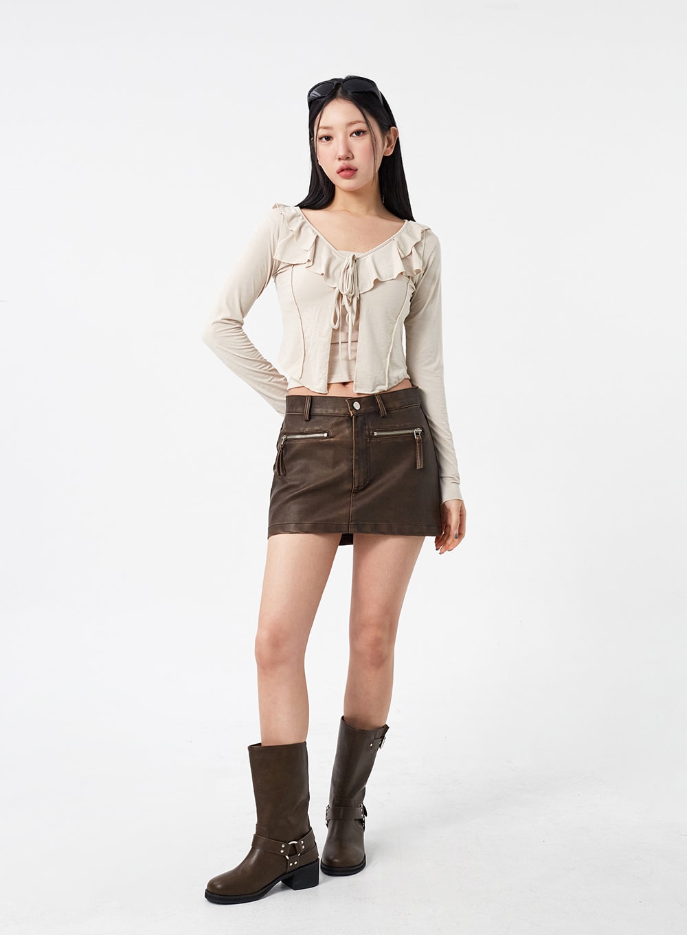 Faux Leather Mini Skirt CM316