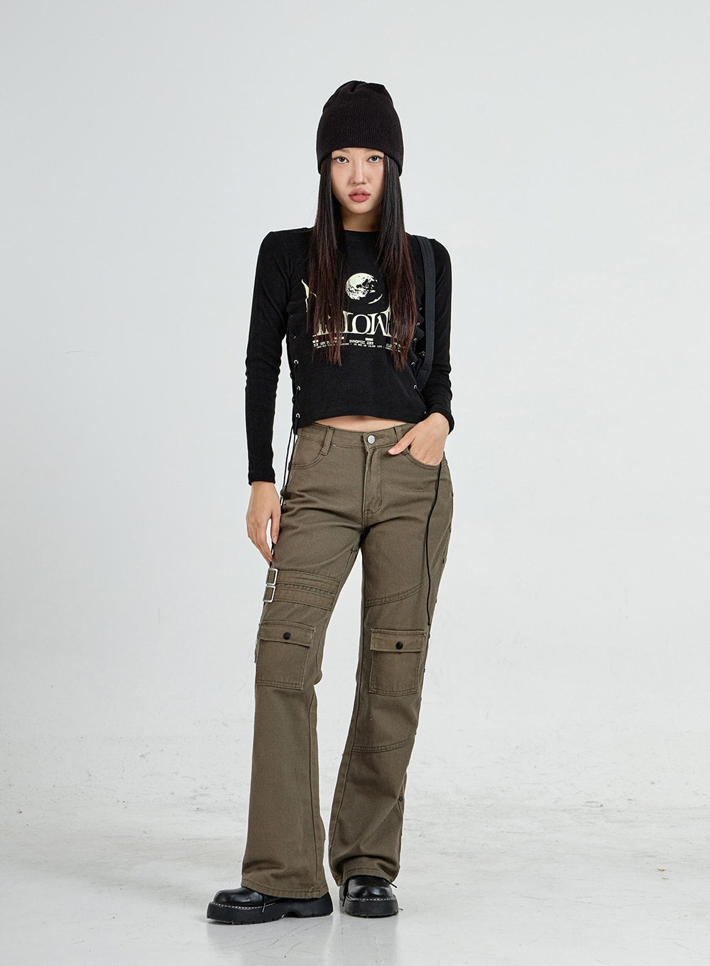 Lettering Print Side Cross Tie Top CO18