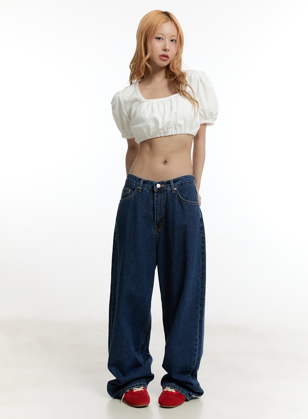 Puff Square Ruffle Crop Top CY501