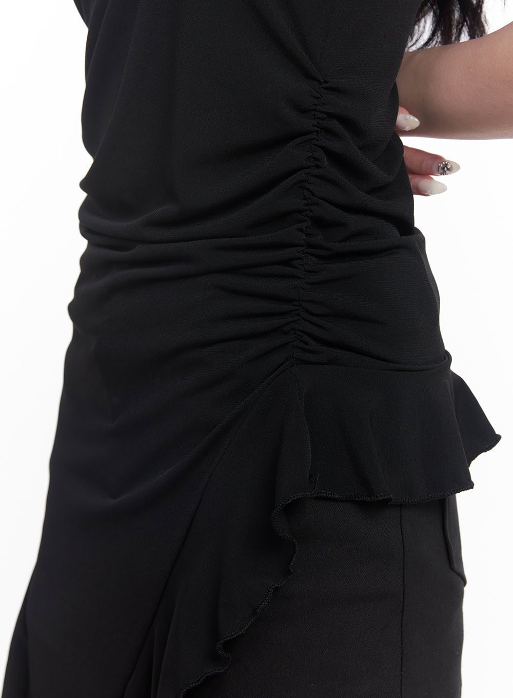 Shirred Frill Long Cami Top CY527