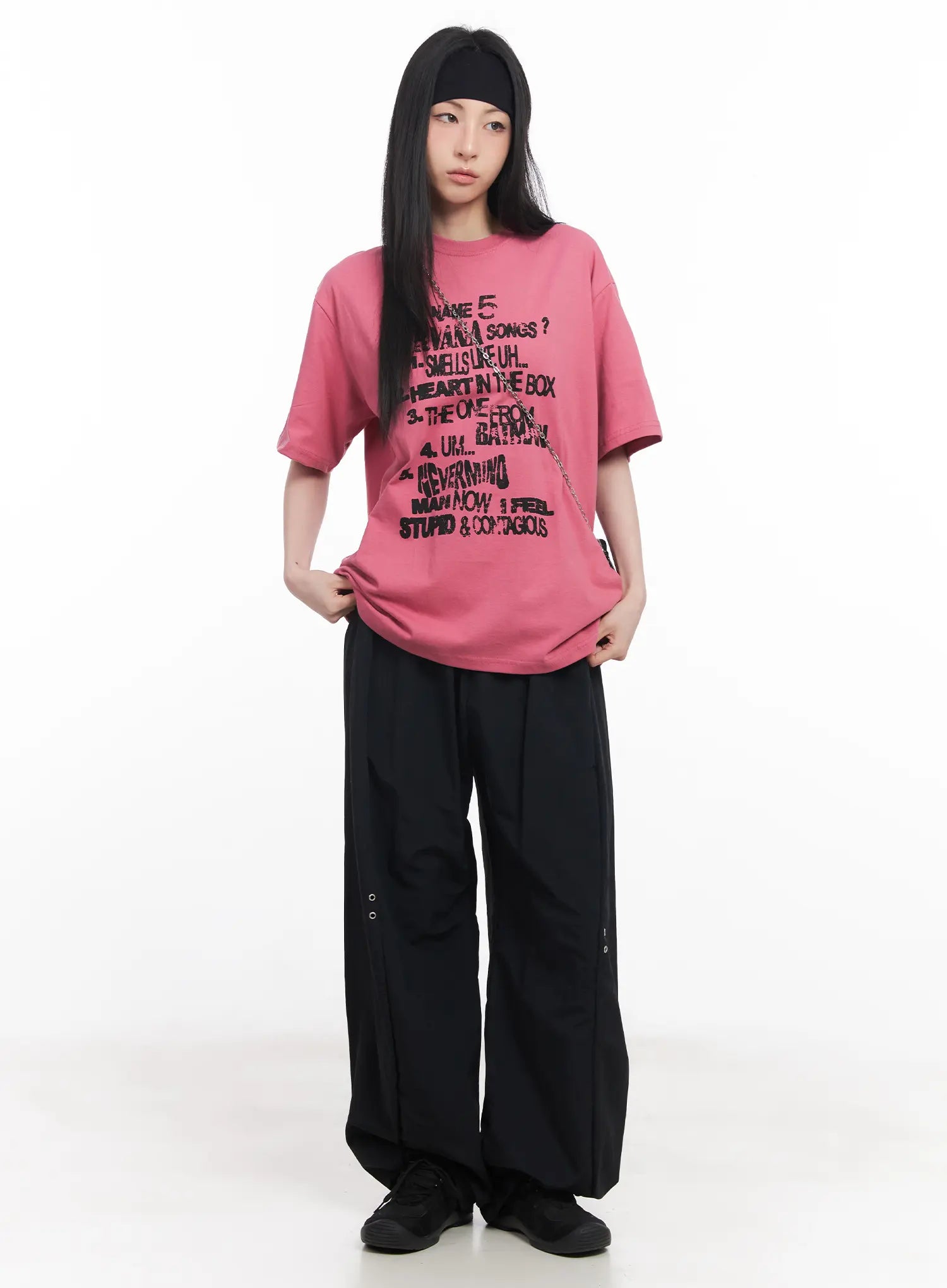 Wide-Leg Eyelet Nylon Pants CU511