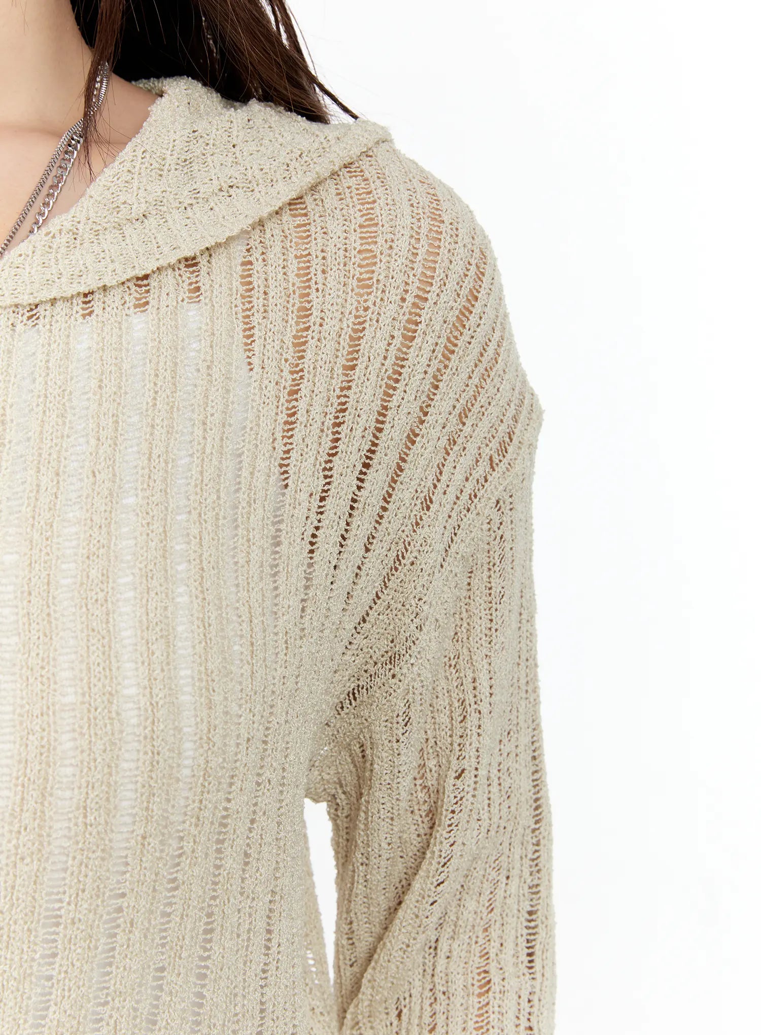 Summer Knit Cropped Zip-Up CG501