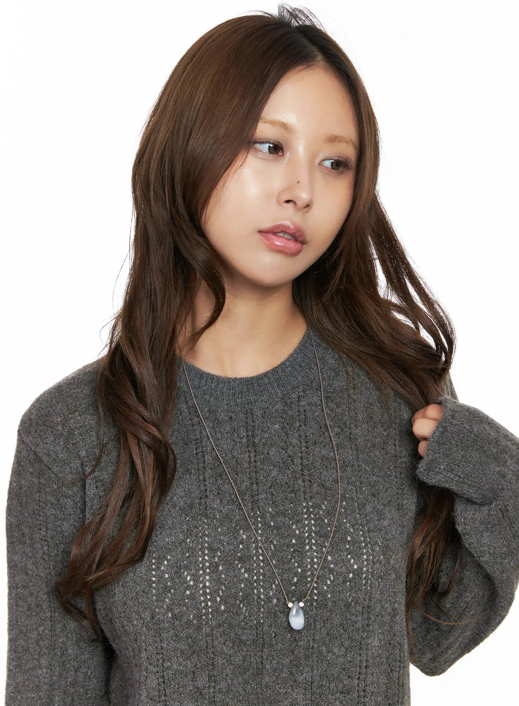 Long Faux Gem Necklace CO513