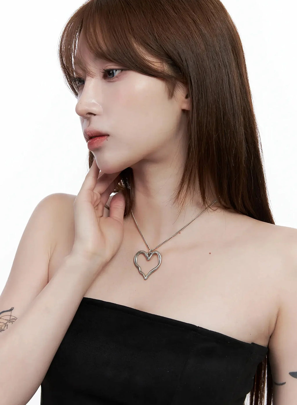 Open Heart Chain Necklace IG528