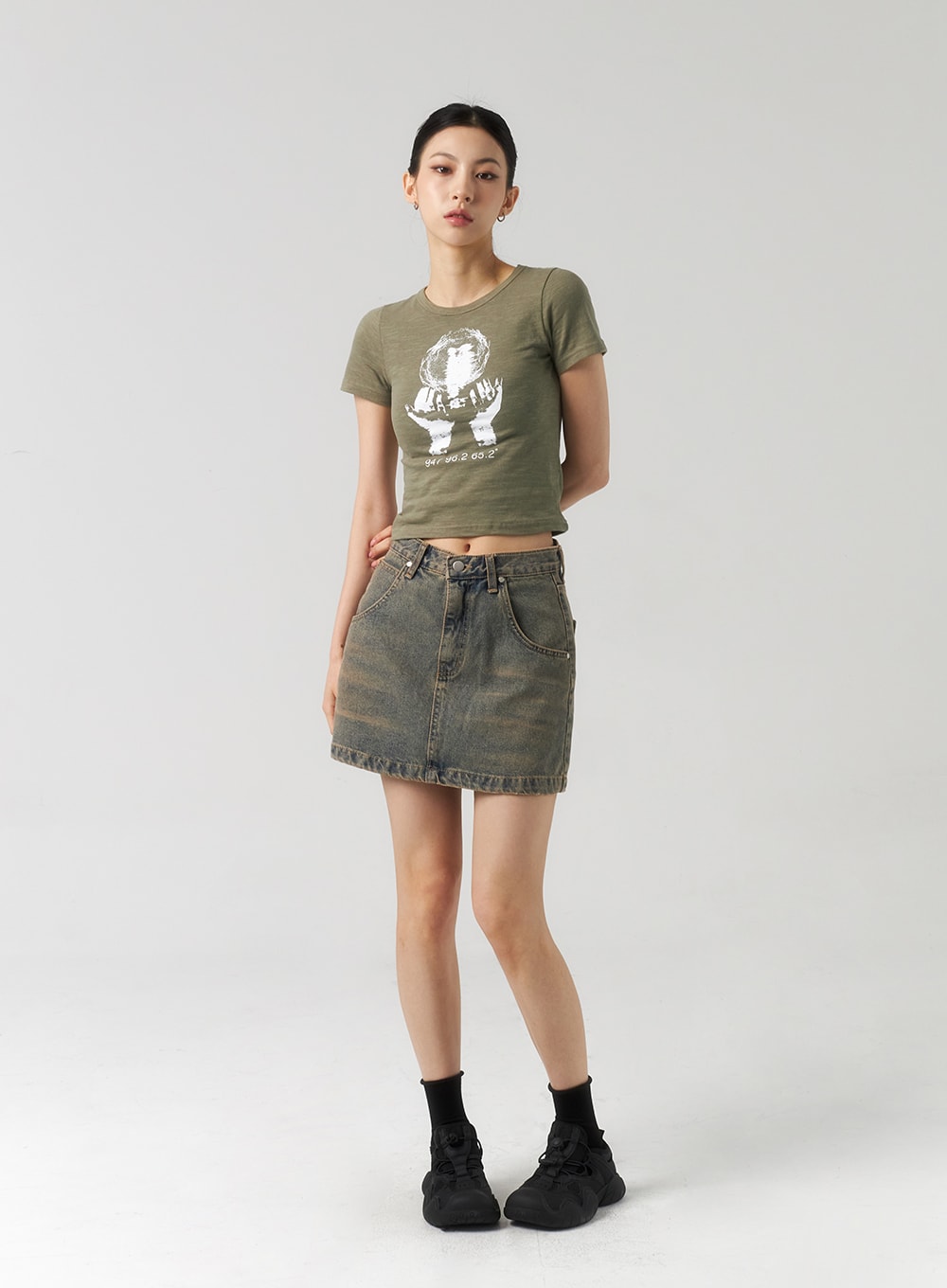 A-Line Denim Mini Skirt CU321