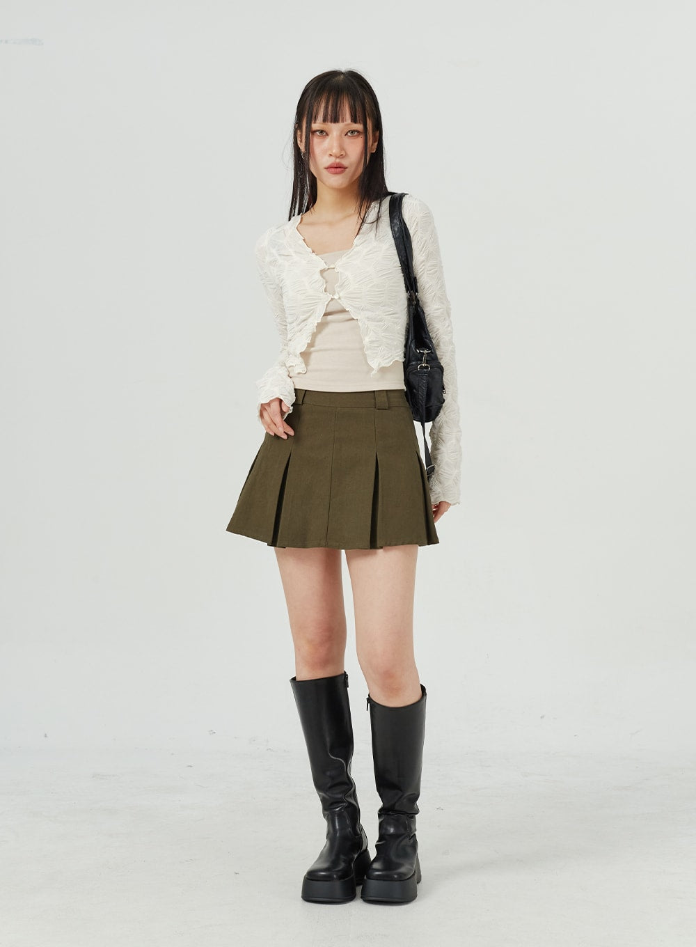 Lace Textured Crop Cardigan CM317