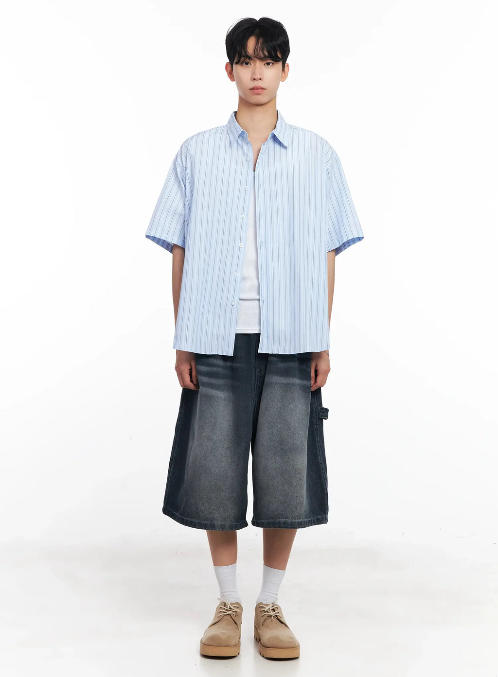 Men's Striped Button-Up Shirt IL504