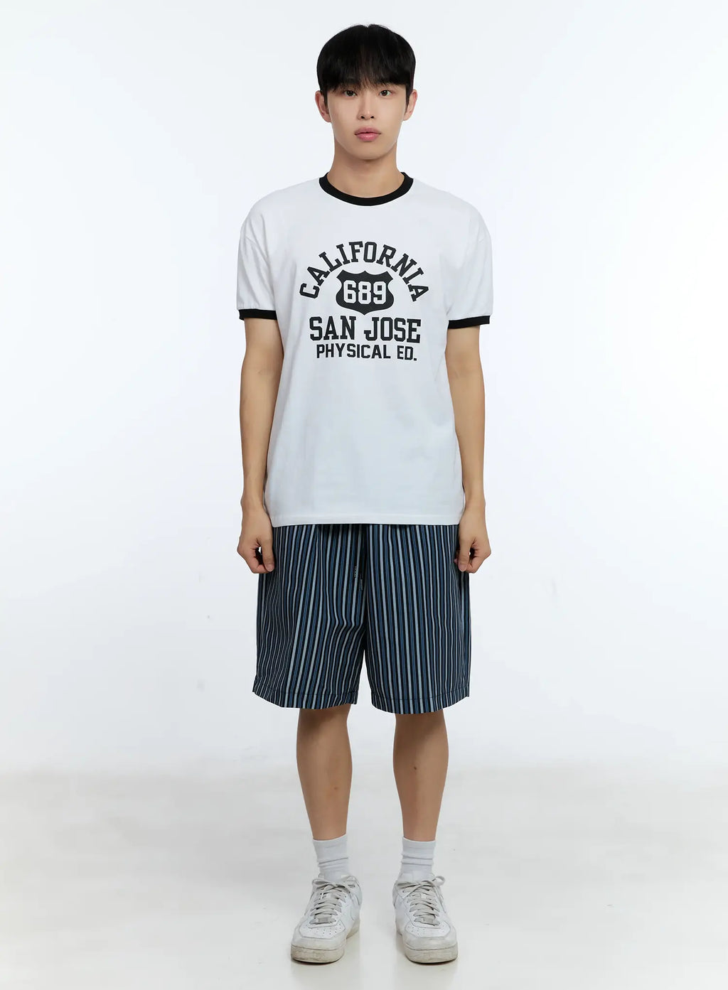 Men's Striped Straight-Leg Shorts IG515