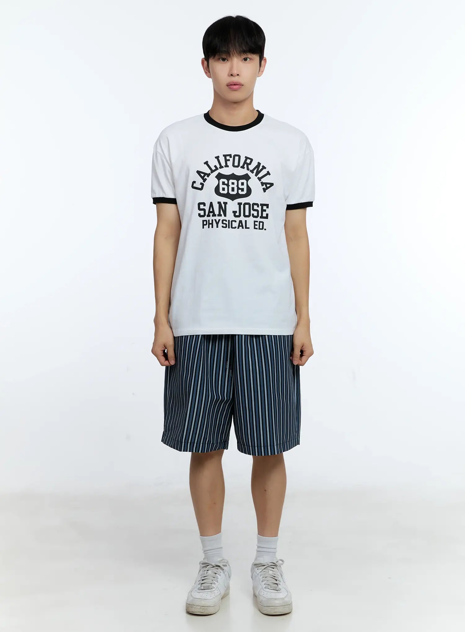 Men's Striped Straight-Leg Shorts IG515