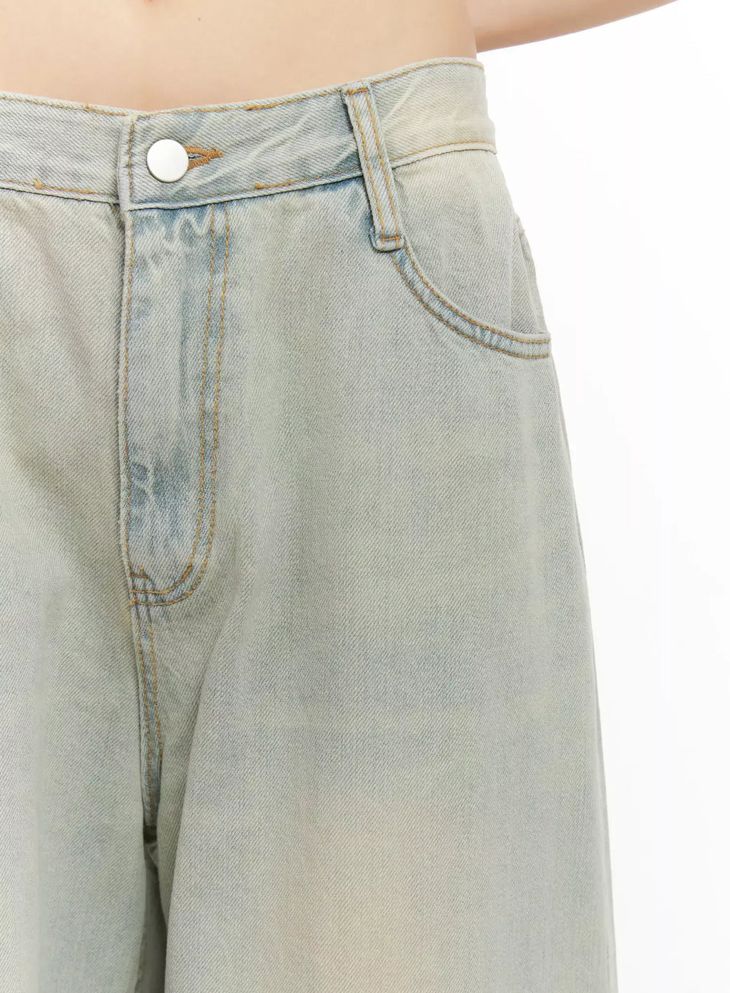 Xiaoting Vintage Style Wide-Leg Denim IL531