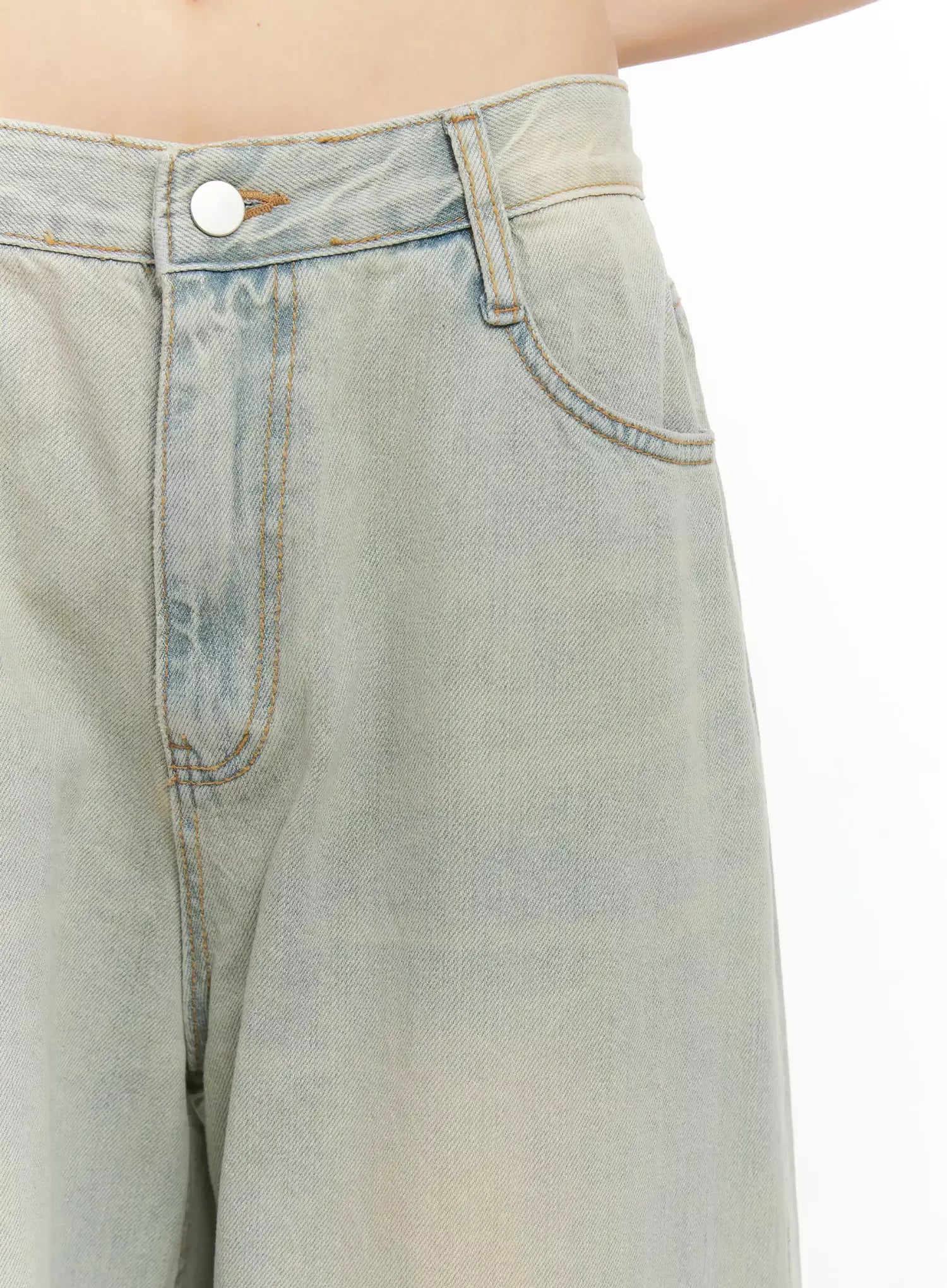 Xiaoting Vintage Style Wide-Leg Denim IL531