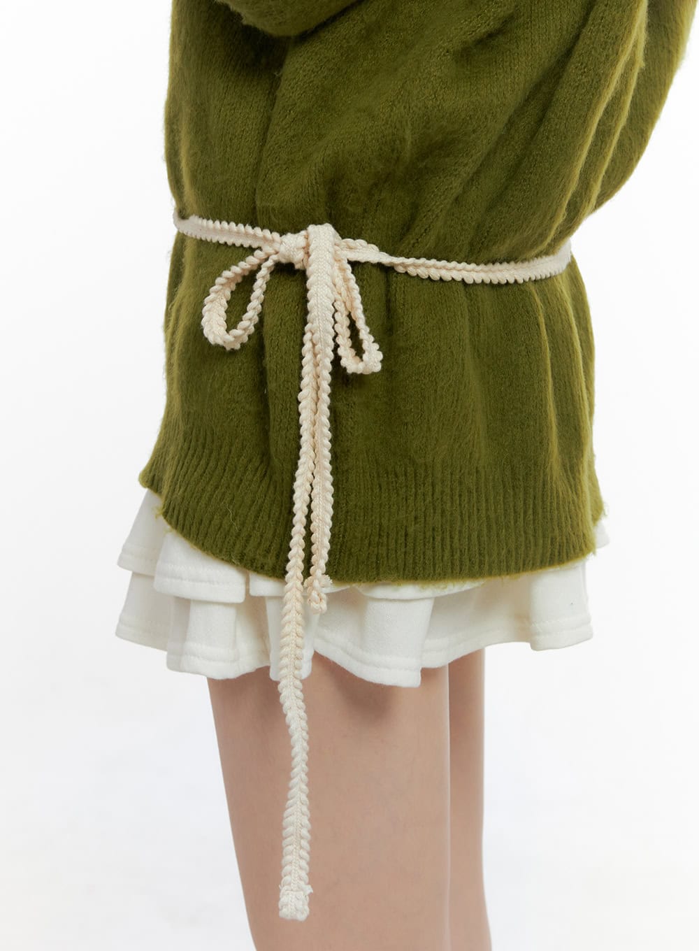 Elegant Lace Cotton Belt with Pocket CS410