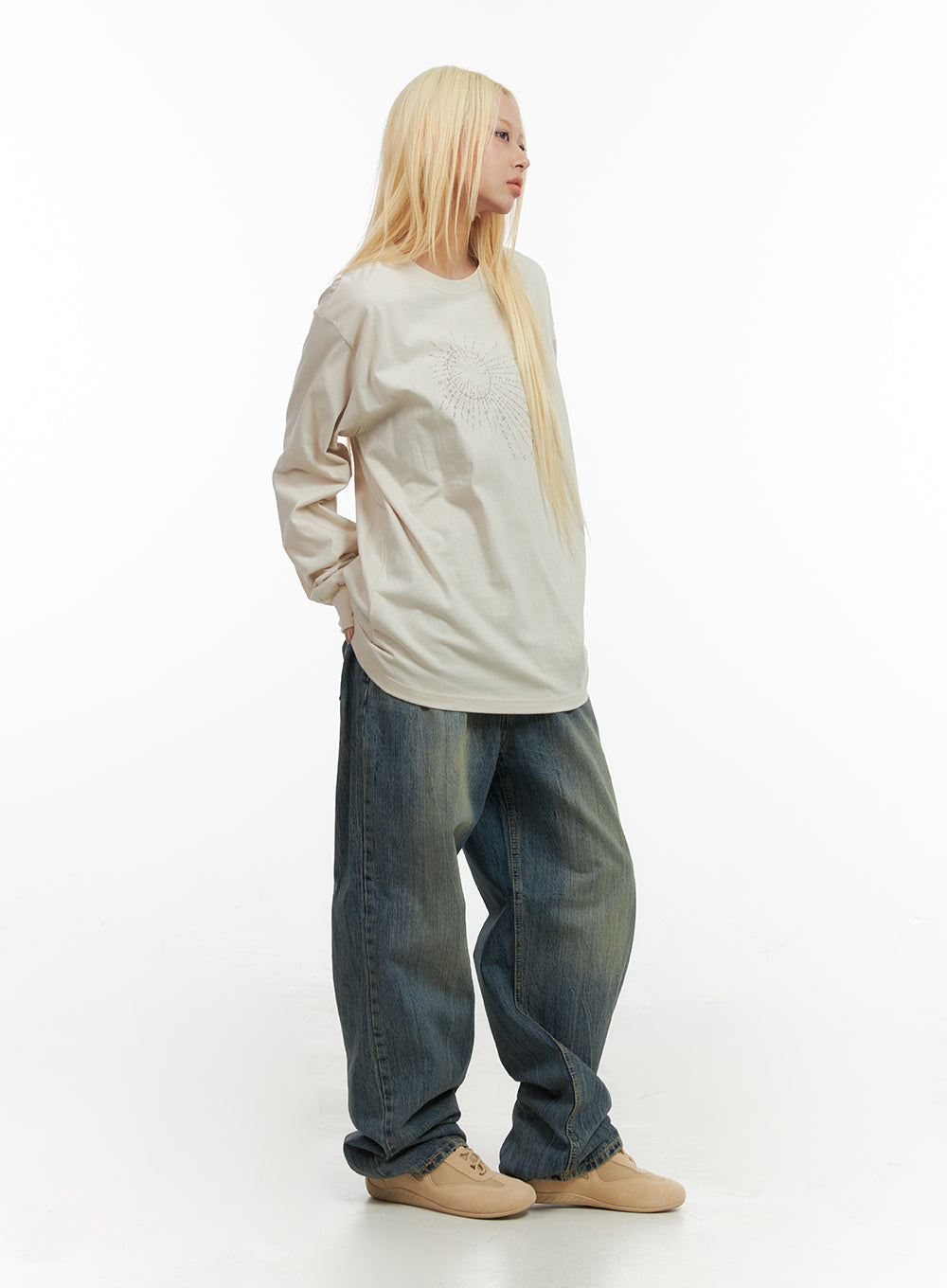 Thea Baggy Jeans in Washed Blue CO415