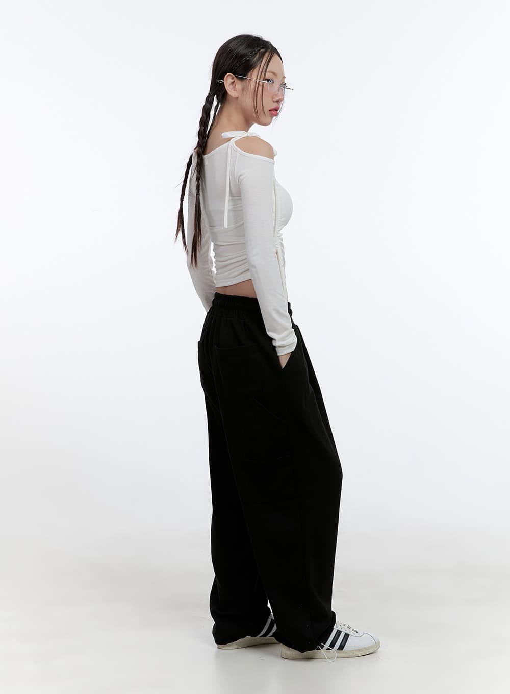 Ruffled One-Shoulder Crop Top CS410