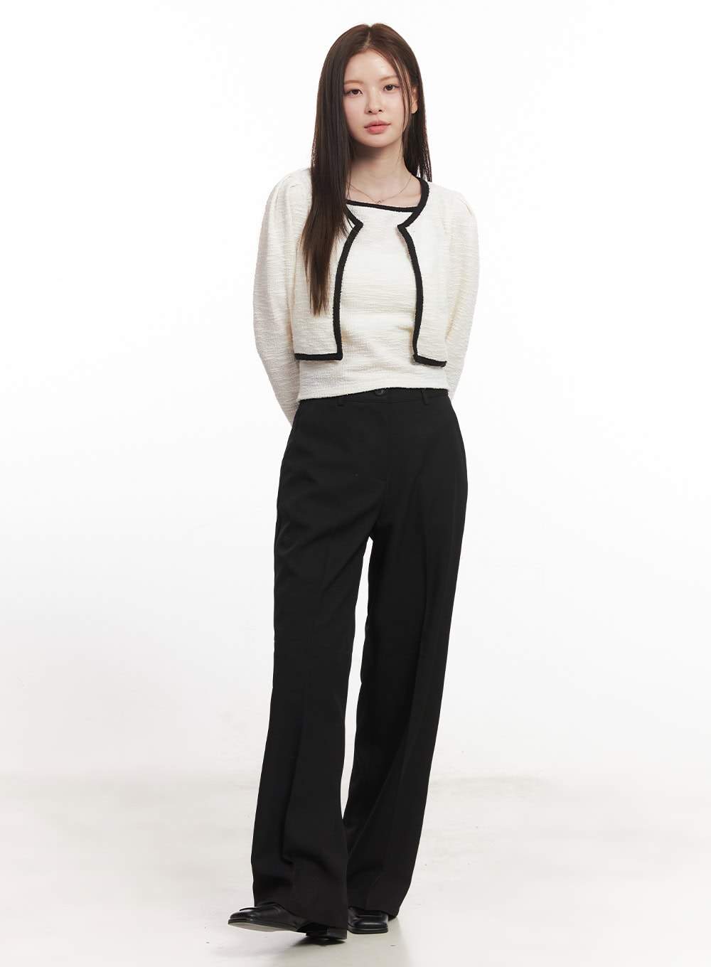 Contrast Tank Top Cardigan Set CA501