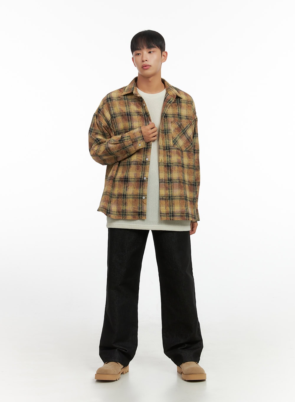 Men's Elastic-Back Denim Jeans IO420