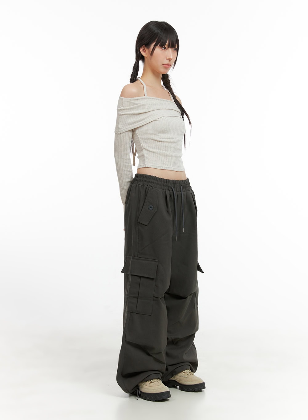 Cargo Chic Banded Wide Fit Pants CG420