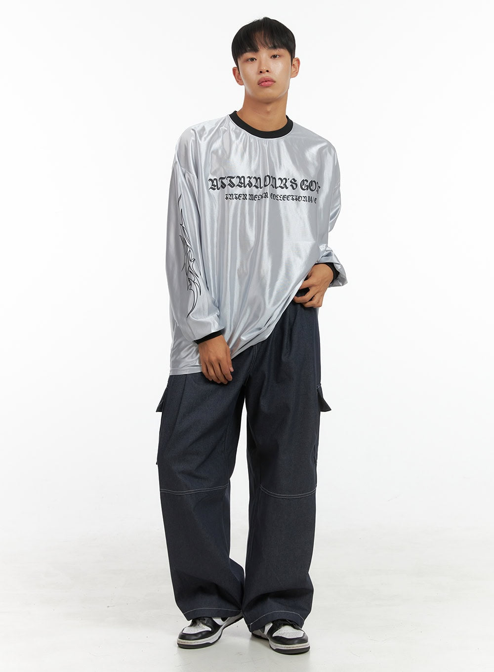Men's Oversize Sliver Print Jersey T-Shirt IS419