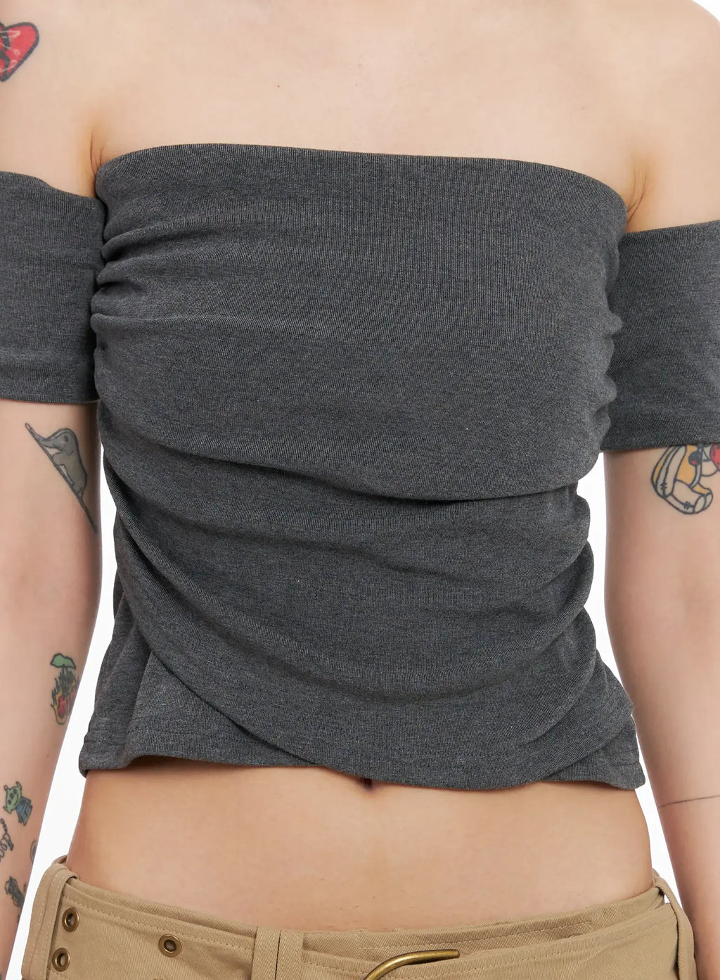 Off-Shoulder Shirred Top CL528