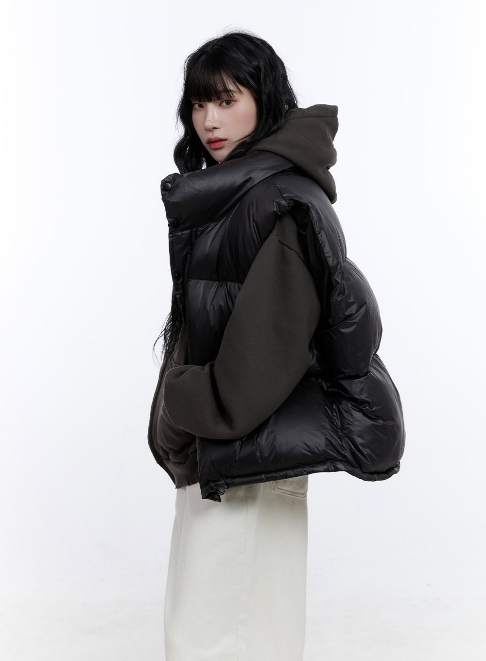 Oversized Chic Zip-Up Puffer Vest CD419