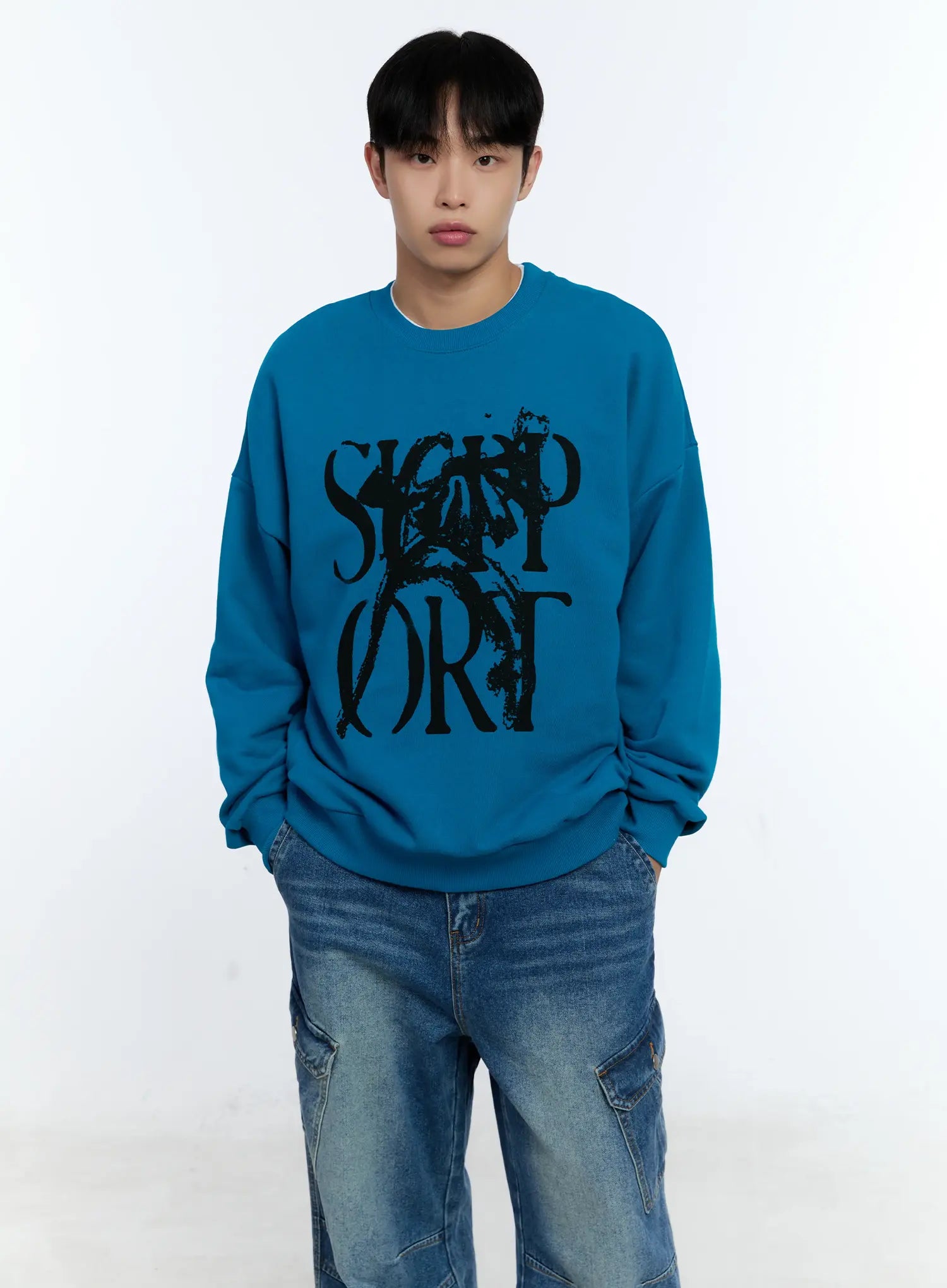 Men's Grunge Graphic Sweatshirt IG515
