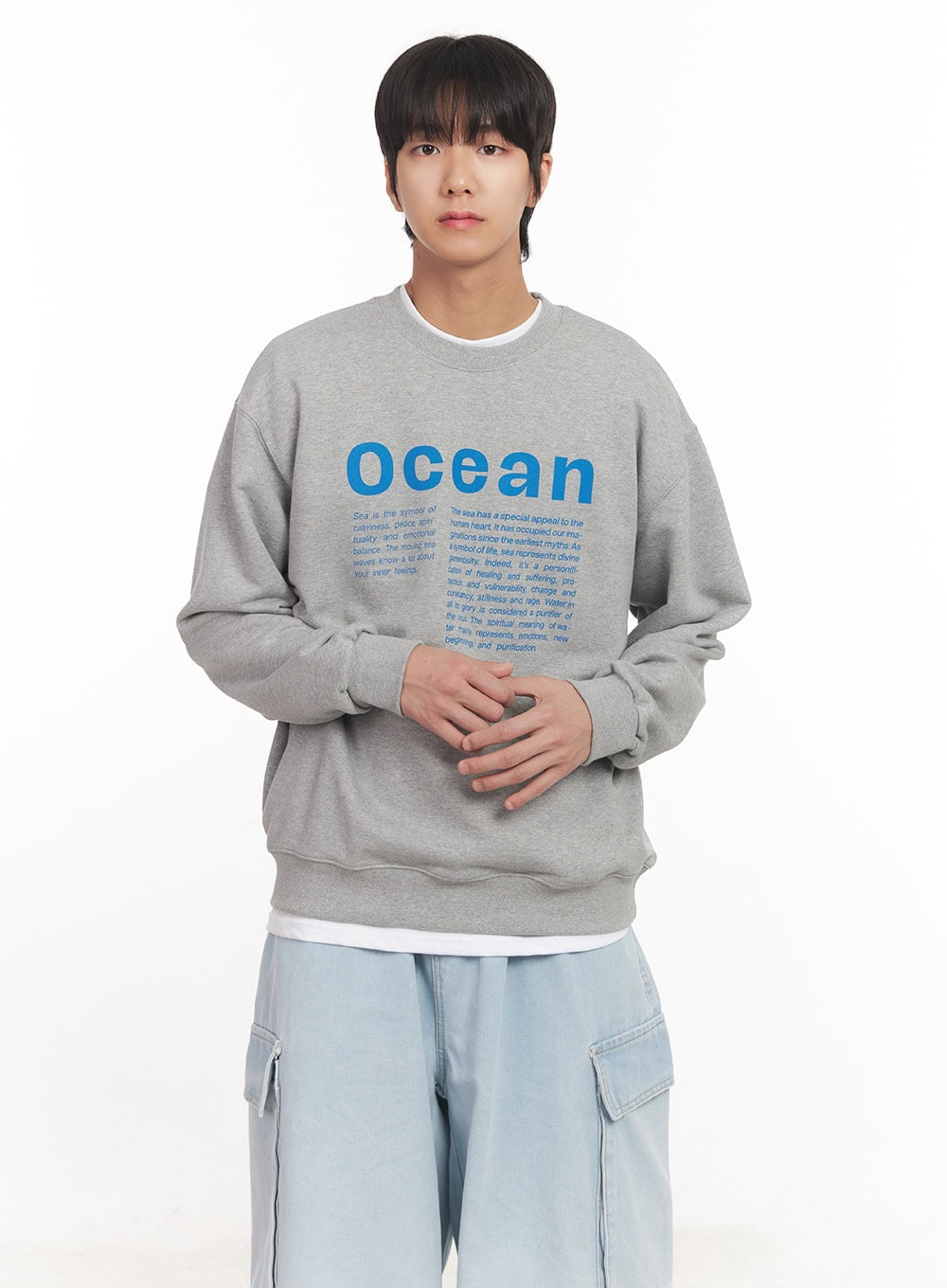 Men's Loose-Fit Graphic Crew Neck IA511