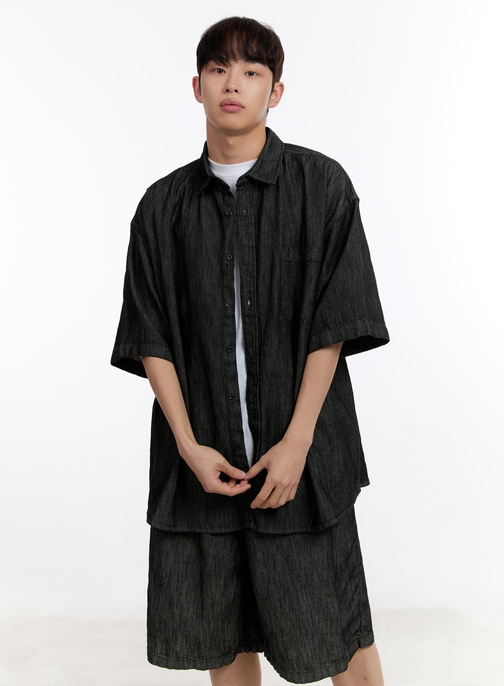 Men's Collared Oversized Shirt IA507
