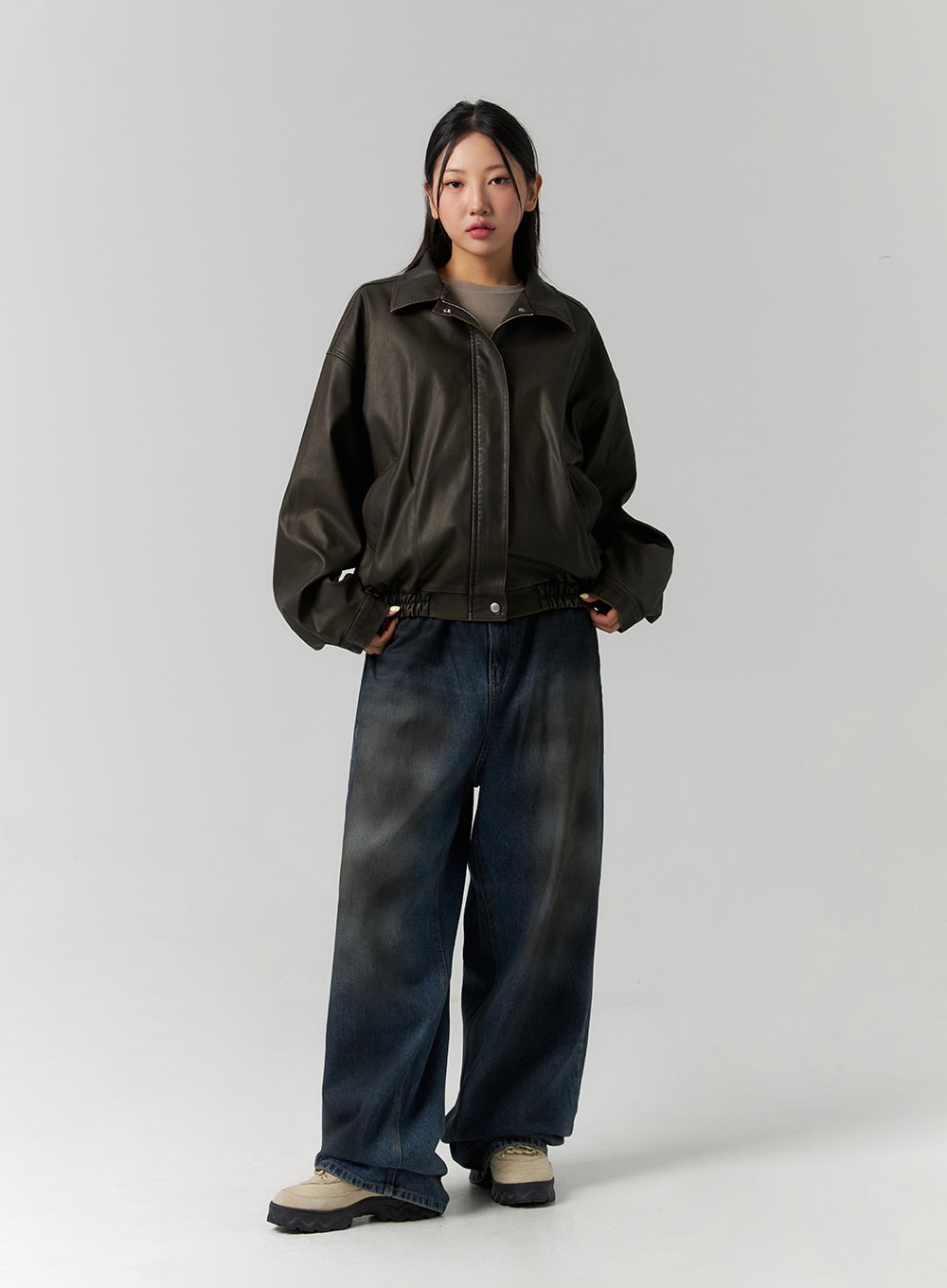 Tie-Dye Washed Wide Leg Jeans CS320