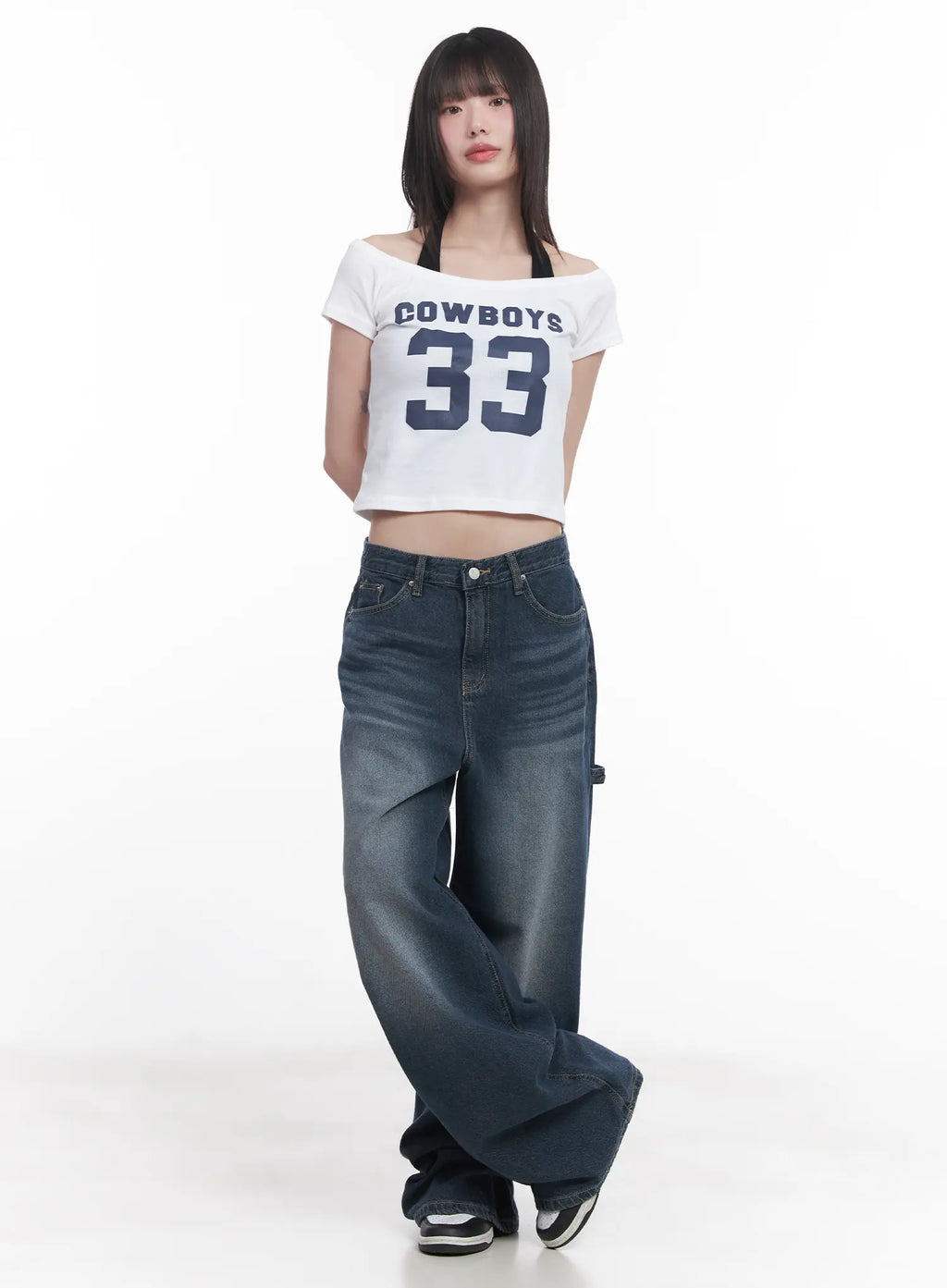 Cowboys Off-Shoulder Crop Tee CU518