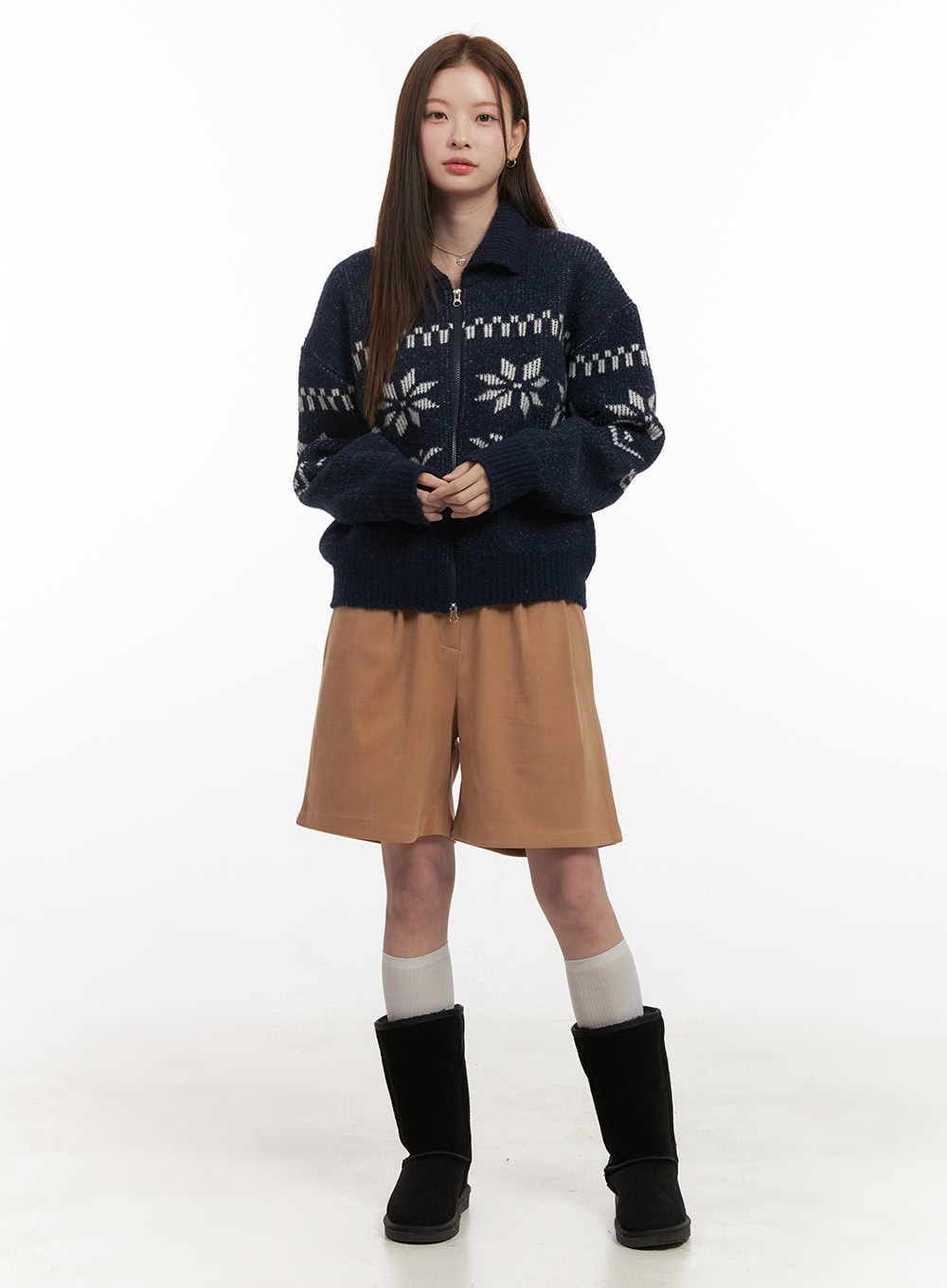 Pintuck Solid Half Pants OD418