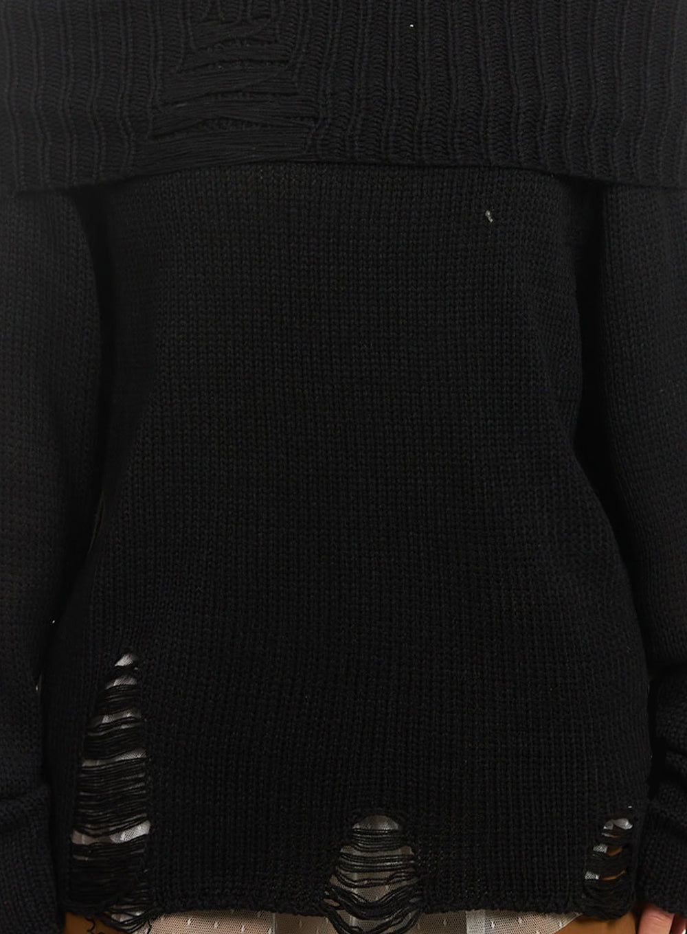 Off-Shoulder Distressed Sweater IM525