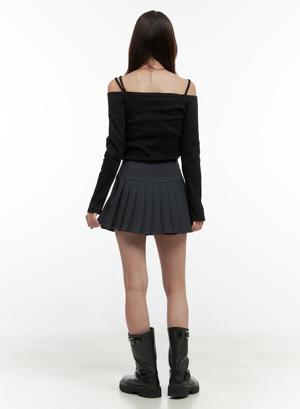 Solid Off-Shoulder Slim-Fit Top OO421