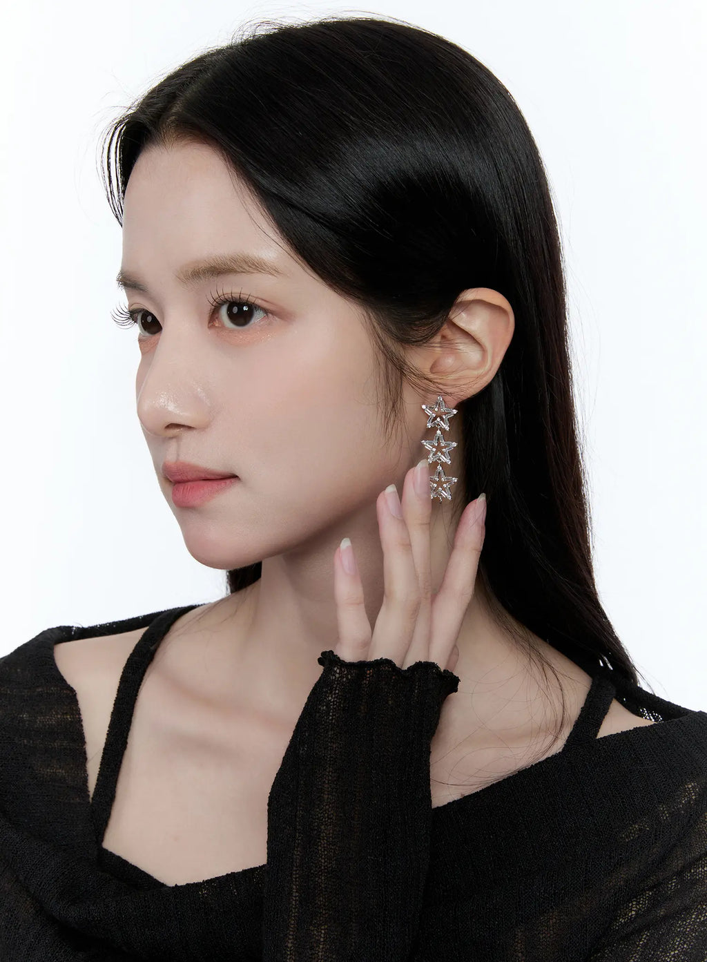 Triple Star Cubic Earrings CC0608