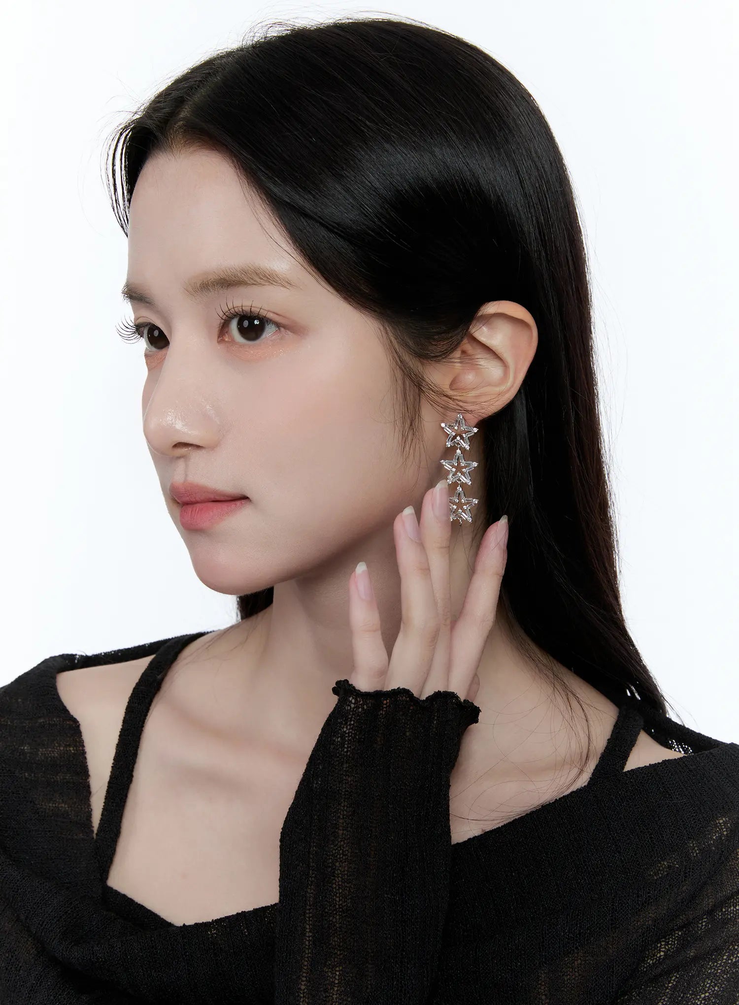 Triple Star Cubic Earrings CC0608