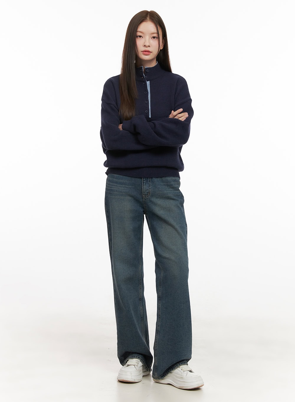 Soft Half Button Sweater OD412