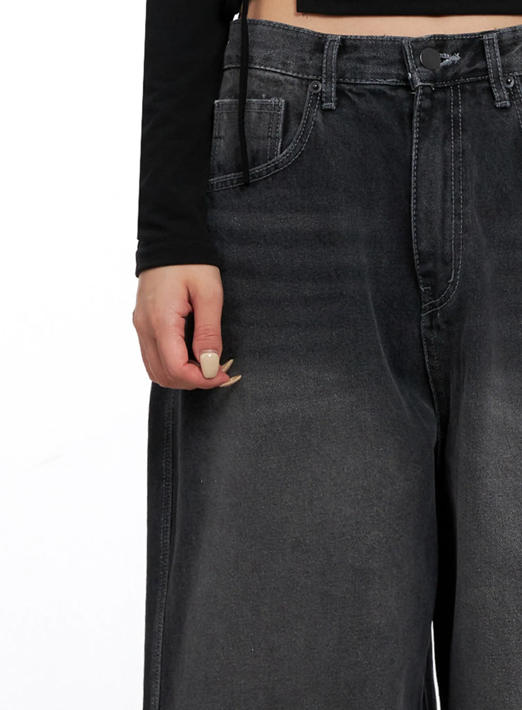 Casual Wide-Leg Baggy Jeans IS515