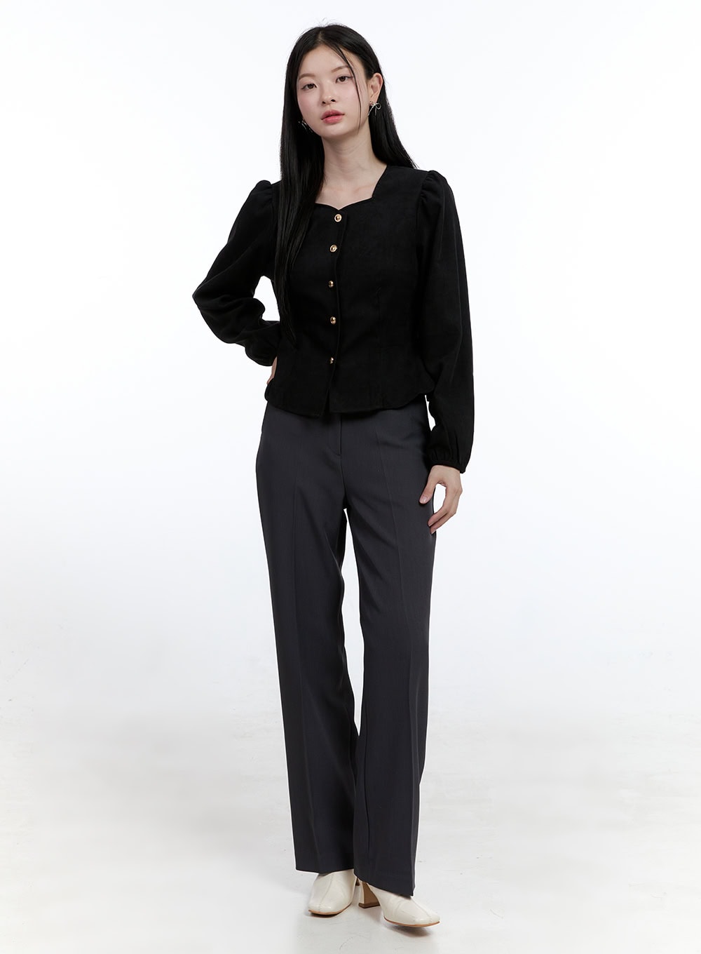 Solid Chic Tailored Pants OO429