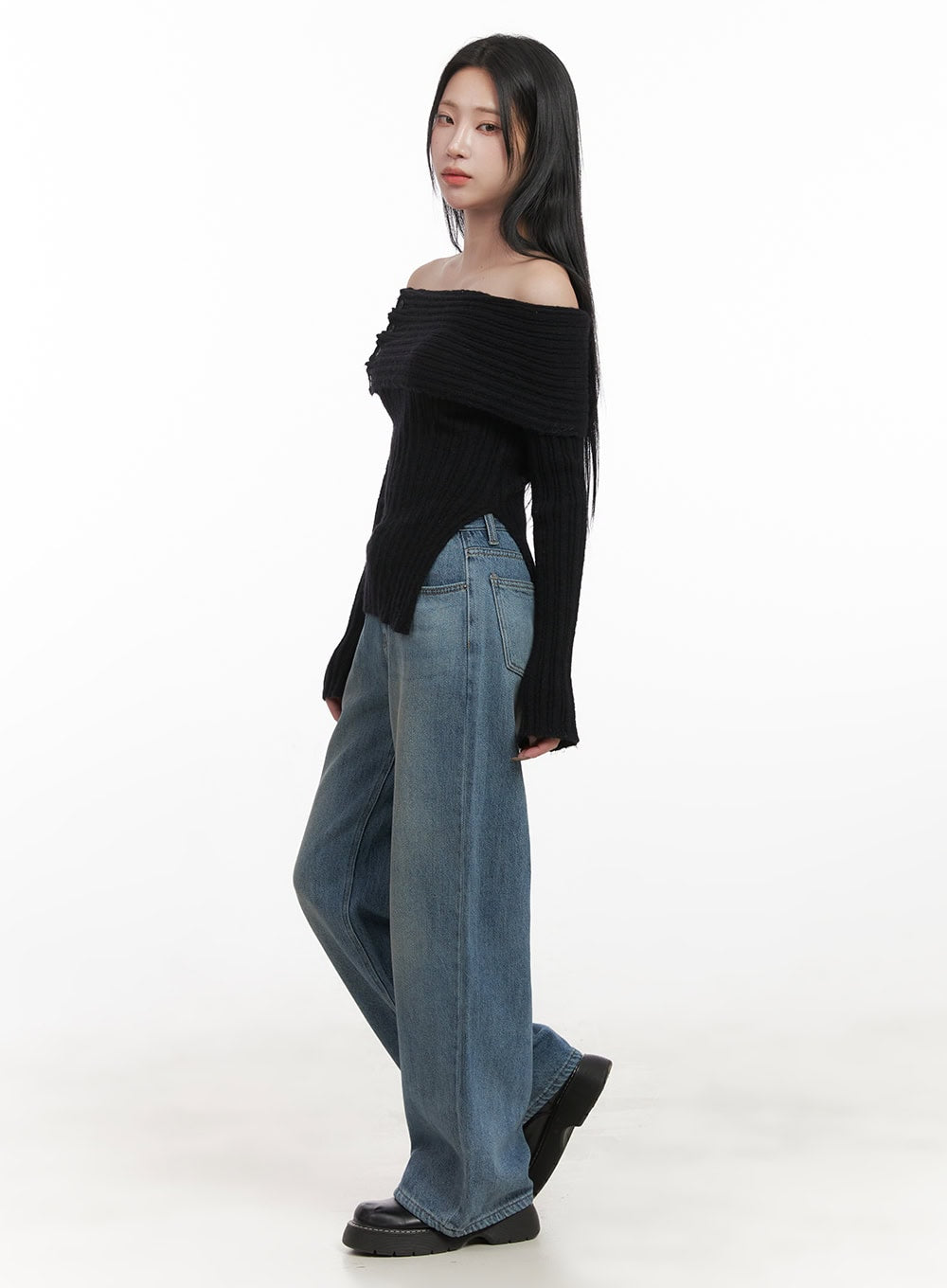 Christine Washed Wide-Leg Jeans CJ517