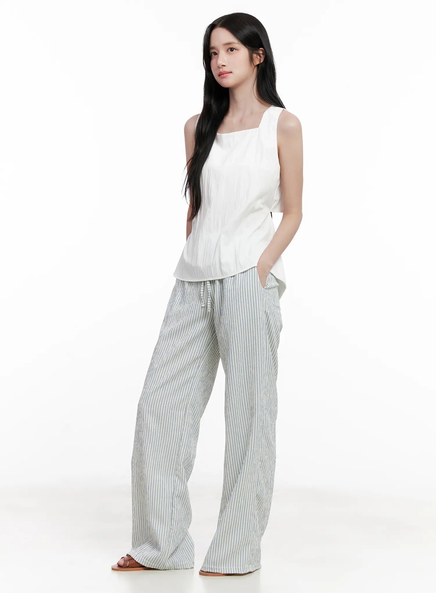 Back-Tie Square-Neck Tank CL516