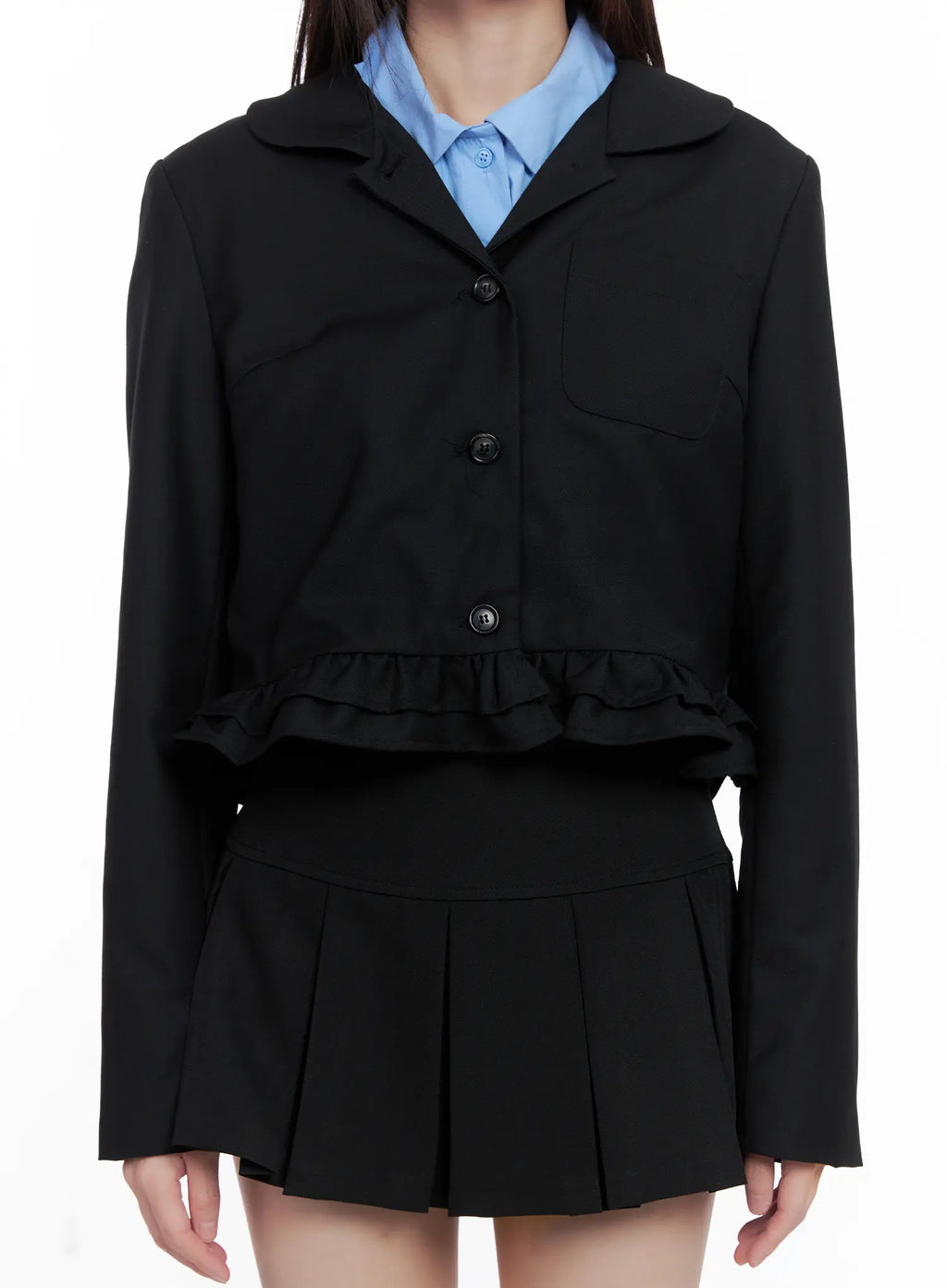 Frilly Cropped Blazer CG518