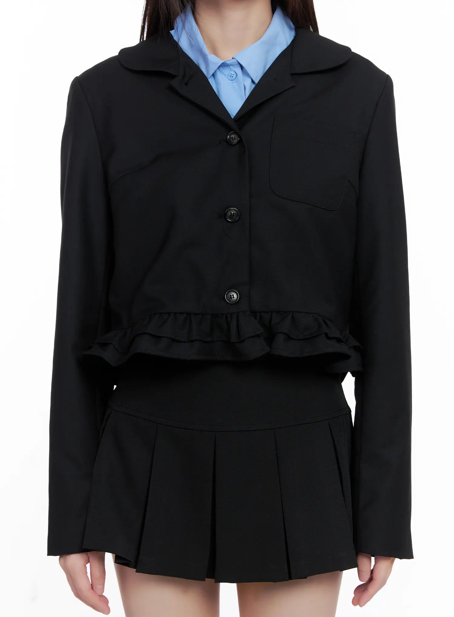 Frilly Cropped Blazer CG518