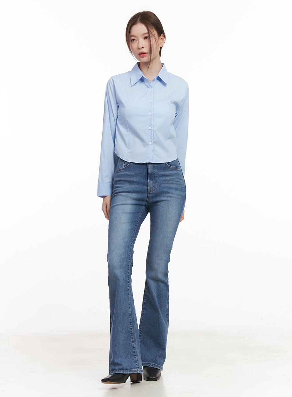 Essential Collared Crop Shirt CM511