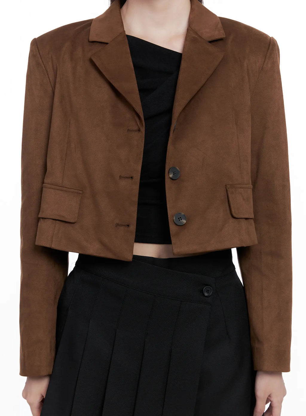 Cropped Faux Suede Jacket CS523