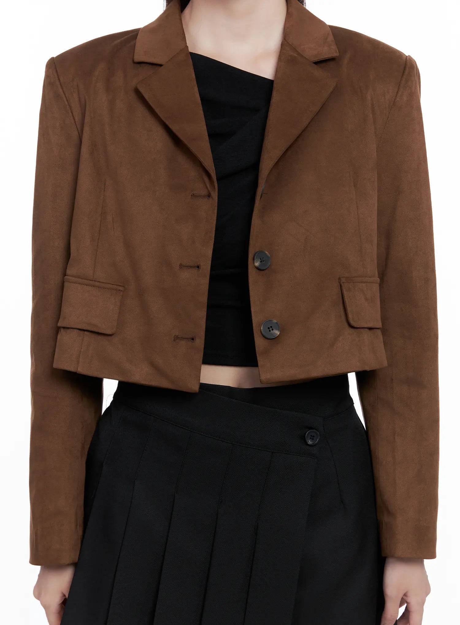 Cropped Faux Suede Jacket CS523