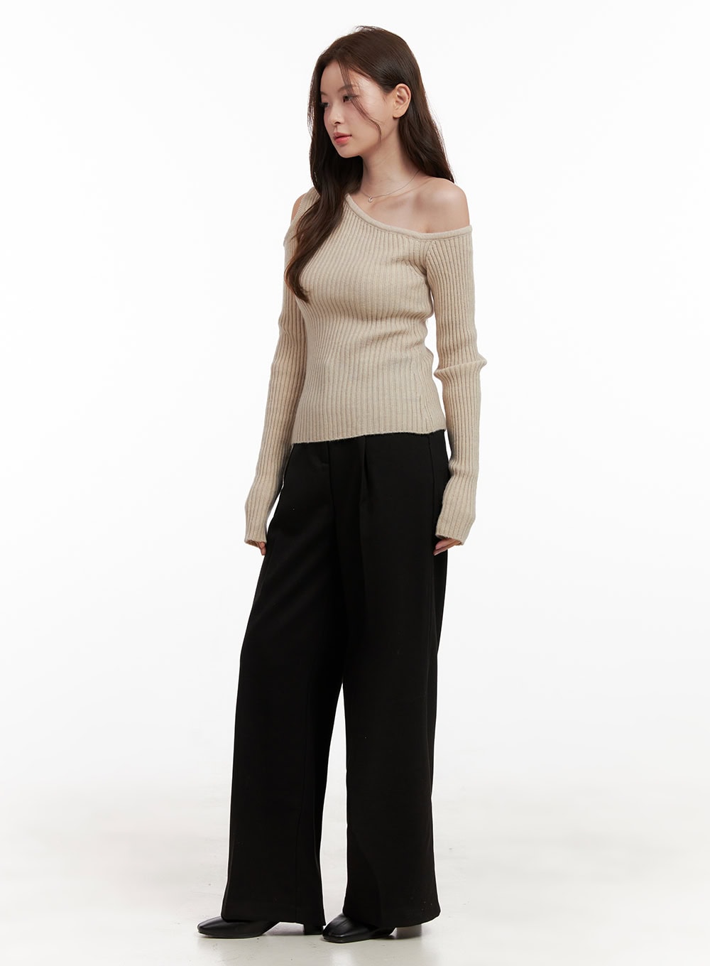 Unbalanced Cut Out One Shoulder Sweater OD403