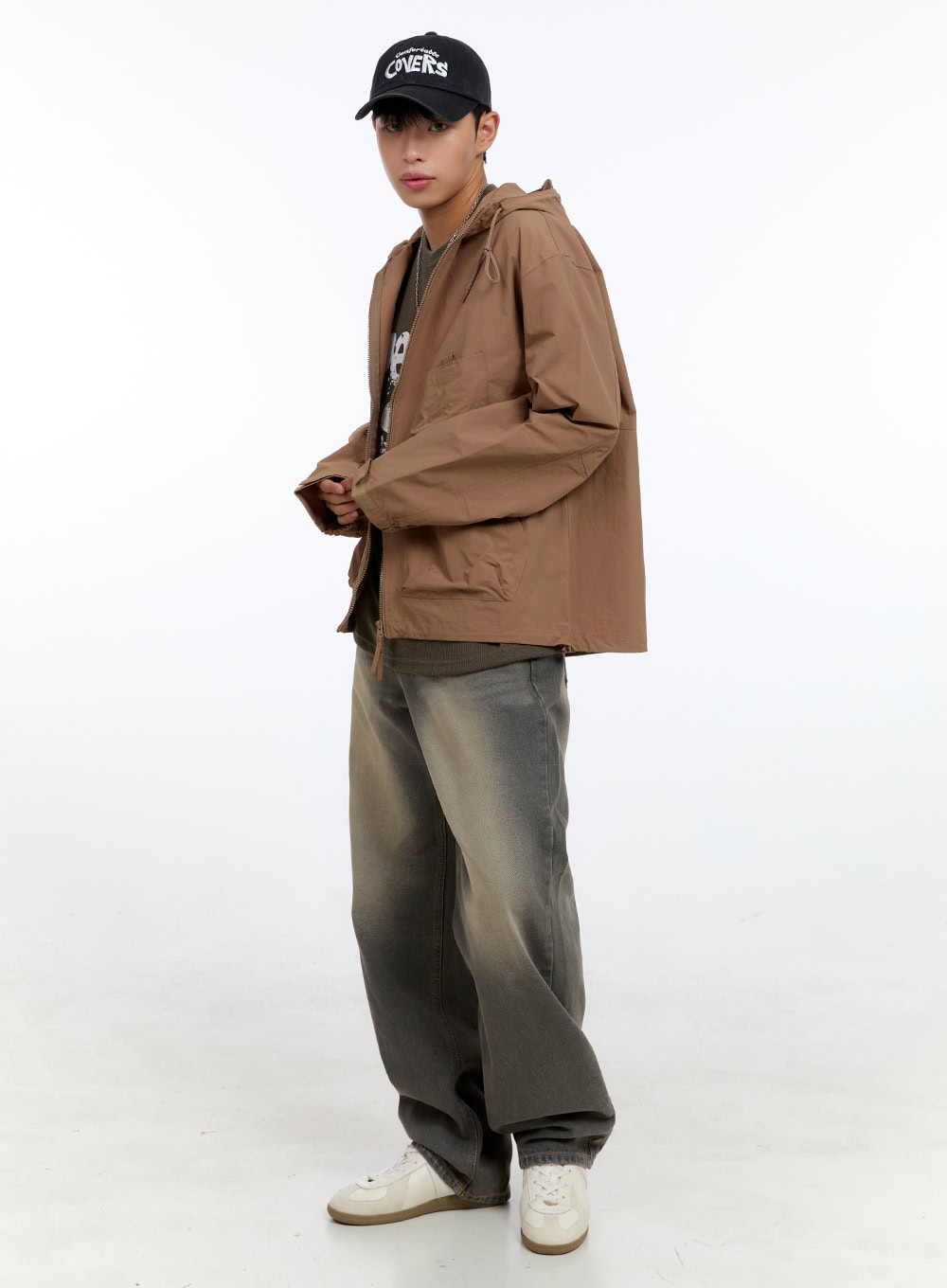 Men's James Vintage Washed Wide Leg Jeans IG422