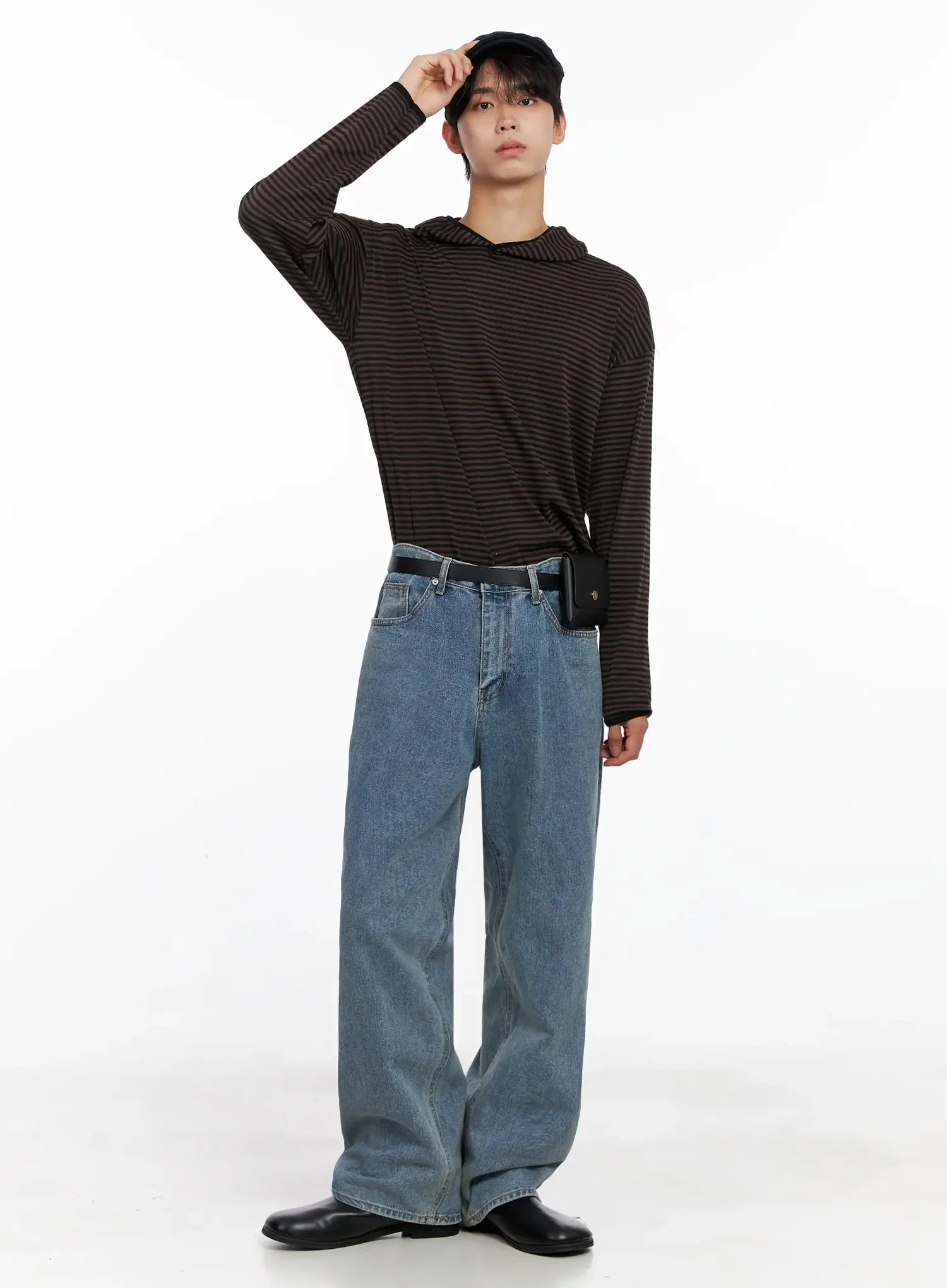 Men's Striped Hooded Long Sleeve IO517