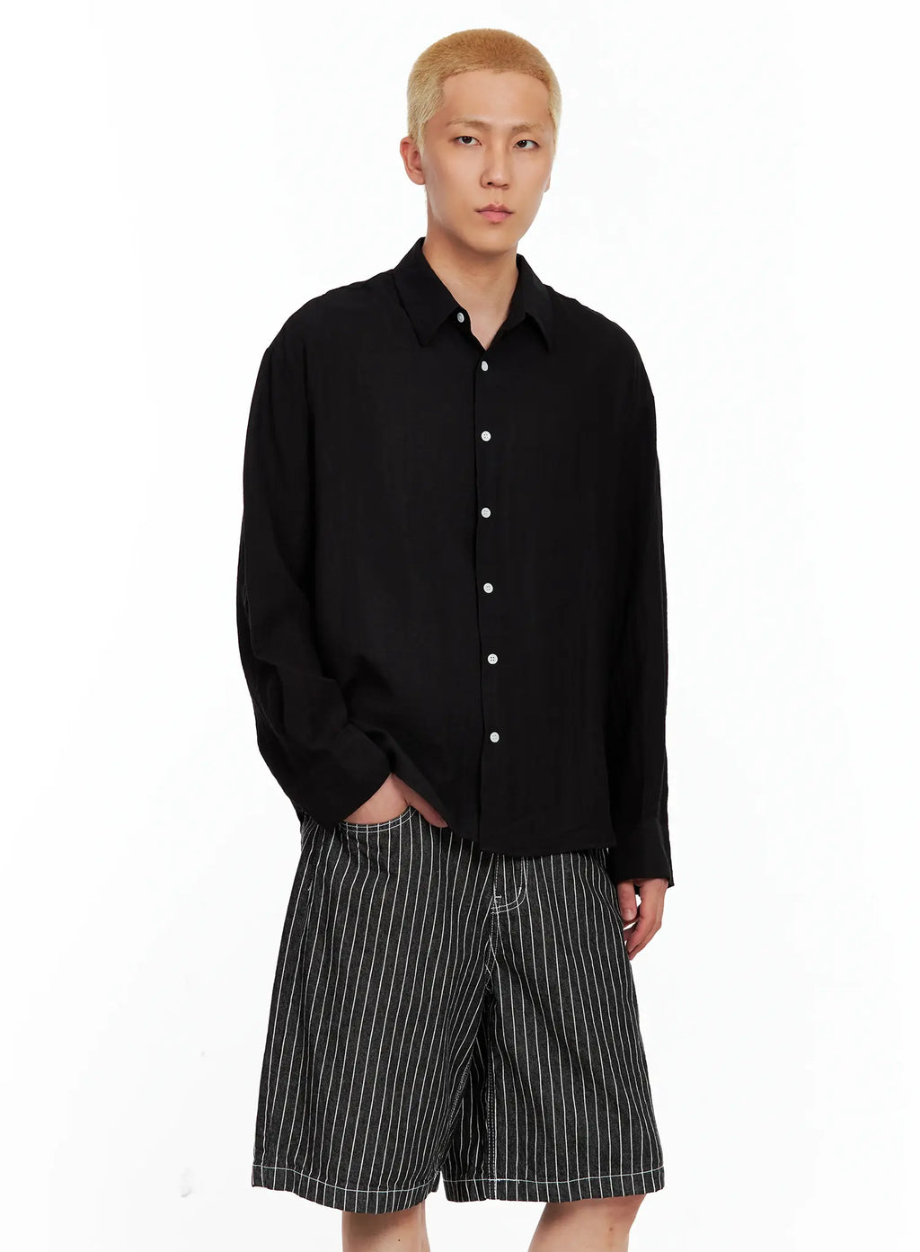 Men's Soft Linen Long-Sleeve Shirt IL514